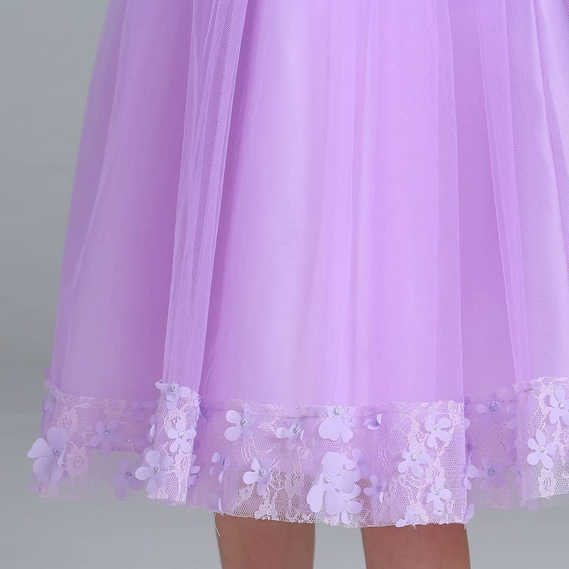Acecharming Flower Girl Dresses for Wedding, Bridesmaid Baby Girl Pageant Elegant Lace Tulle Baptism Princess Party Dress - Image 5